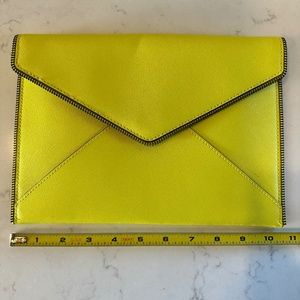 Rebecca Minkoff Leo envelope clutch, bright lime/yellow